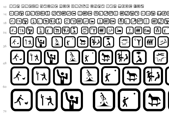 Funny Icon font waterfall
